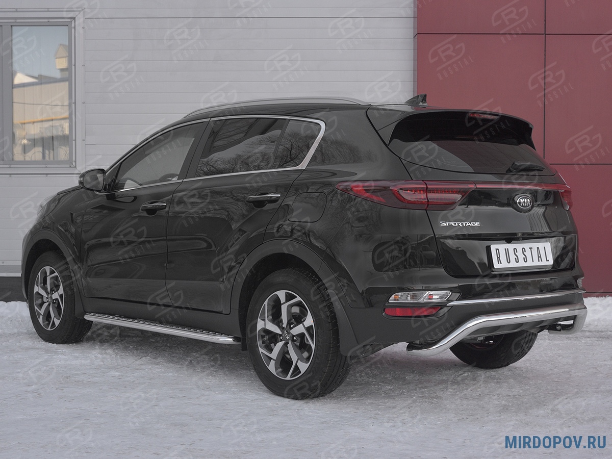 Защита заднего бампера d63 на под машину RUSSTAL Kia Sportage (2.0 MPI)  (2018-2020) № KSZ-003194 - купить по лучшей цене на mirdopov.ru