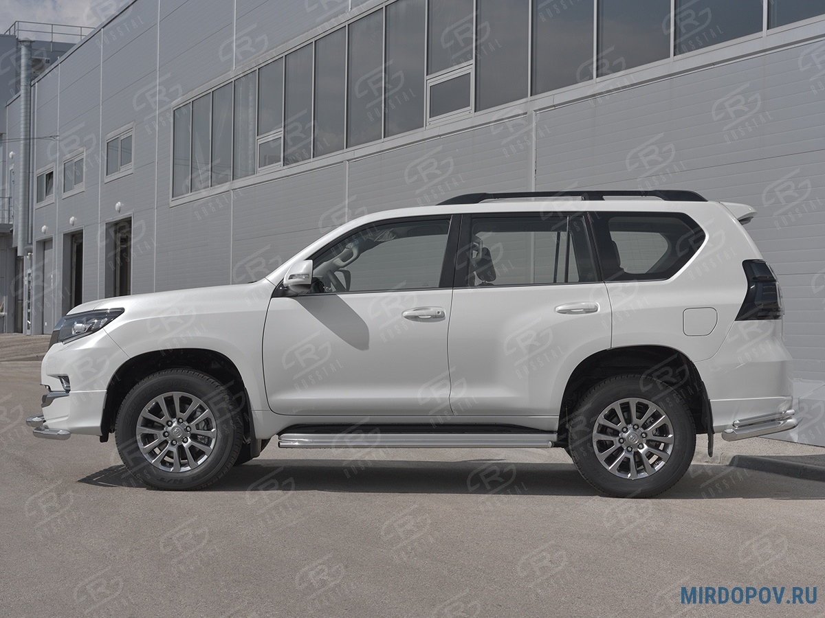 Защита порогов d42 RUSSTAL Toyota Land Cruiser Prado 150 Style (2019-2024)  № LCPT-003300 - купить по лучшей цене на mirdopov.ru