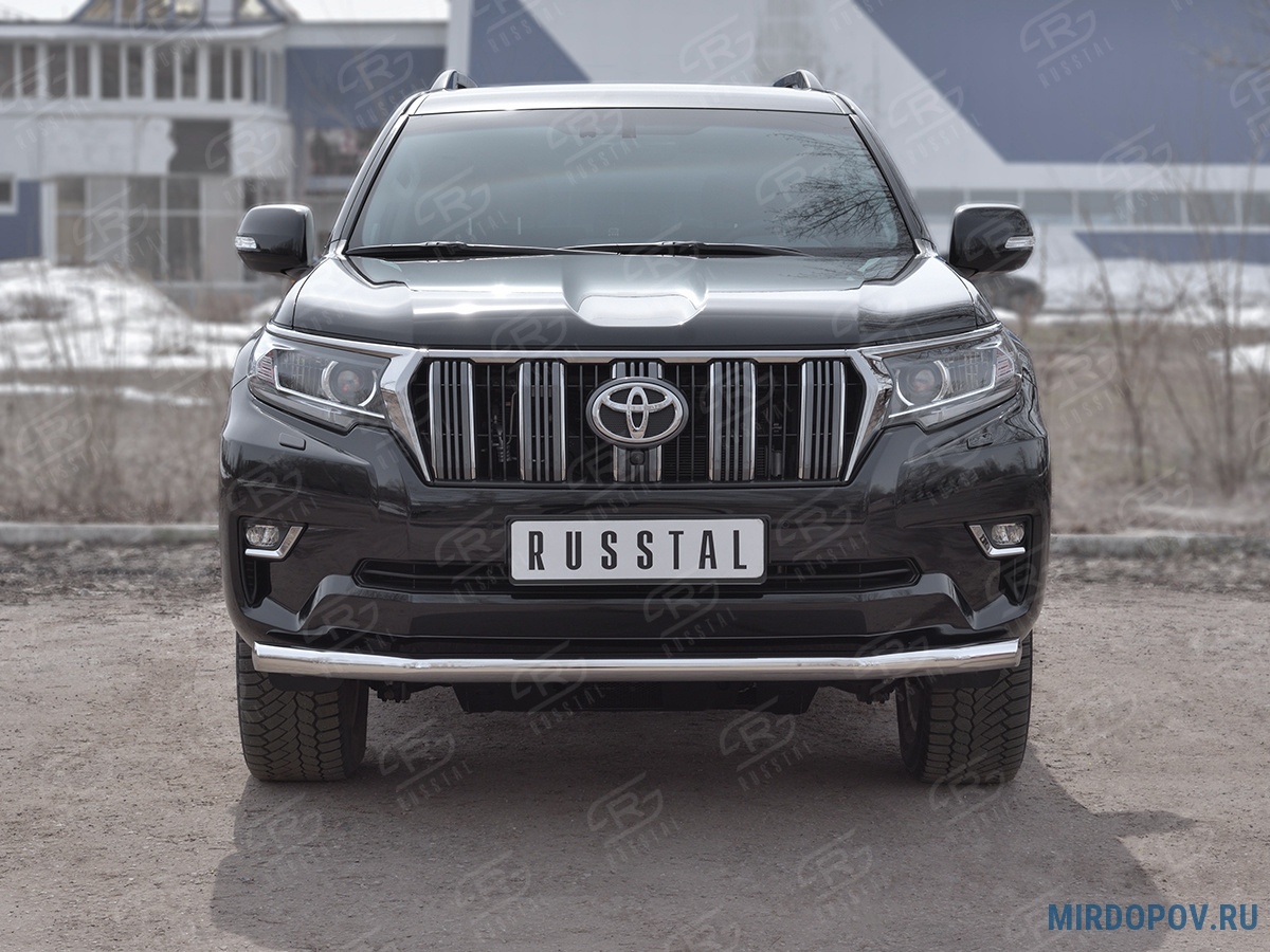 Защита переднего бампера d63 секции RUSSTAL Toyota Land Cruiser Prado 150  (2017-2021) № LCPZ-002859 - купить по лучшей цене на mirdopov.ru