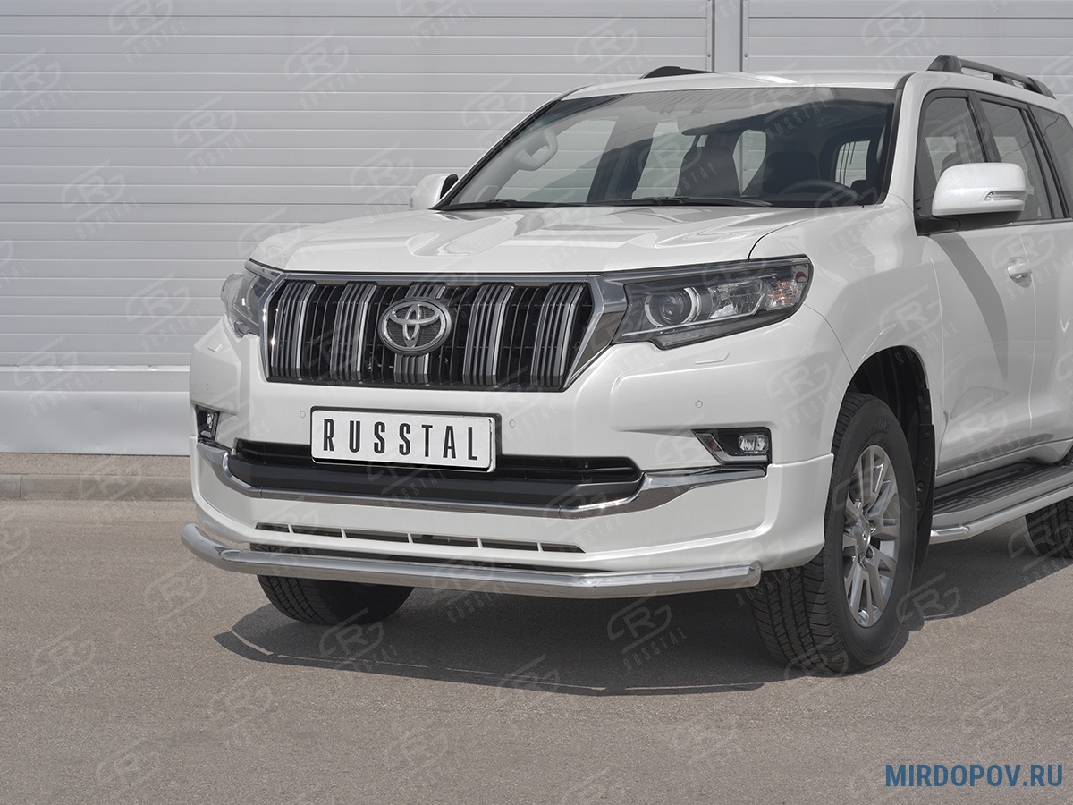 Защита переднего бампера d63 секции RUSSTAL Toyota Land Cruiser Prado 150  Style (2019-2024) № LCPZ-003295 - купить по лучшей цене на mirdopov.ru