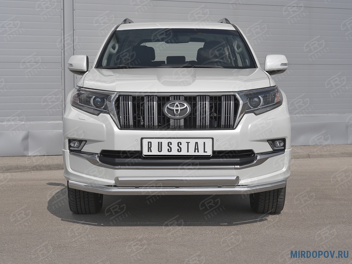 Защита переднего бампера d63 секции-d75х42 дуга RUSSTAL Toyota Land Cruiser  Prado 150 Style (2019-2024) № LCPZ-003297 - купить по лучшей цене на  mirdopov.ru