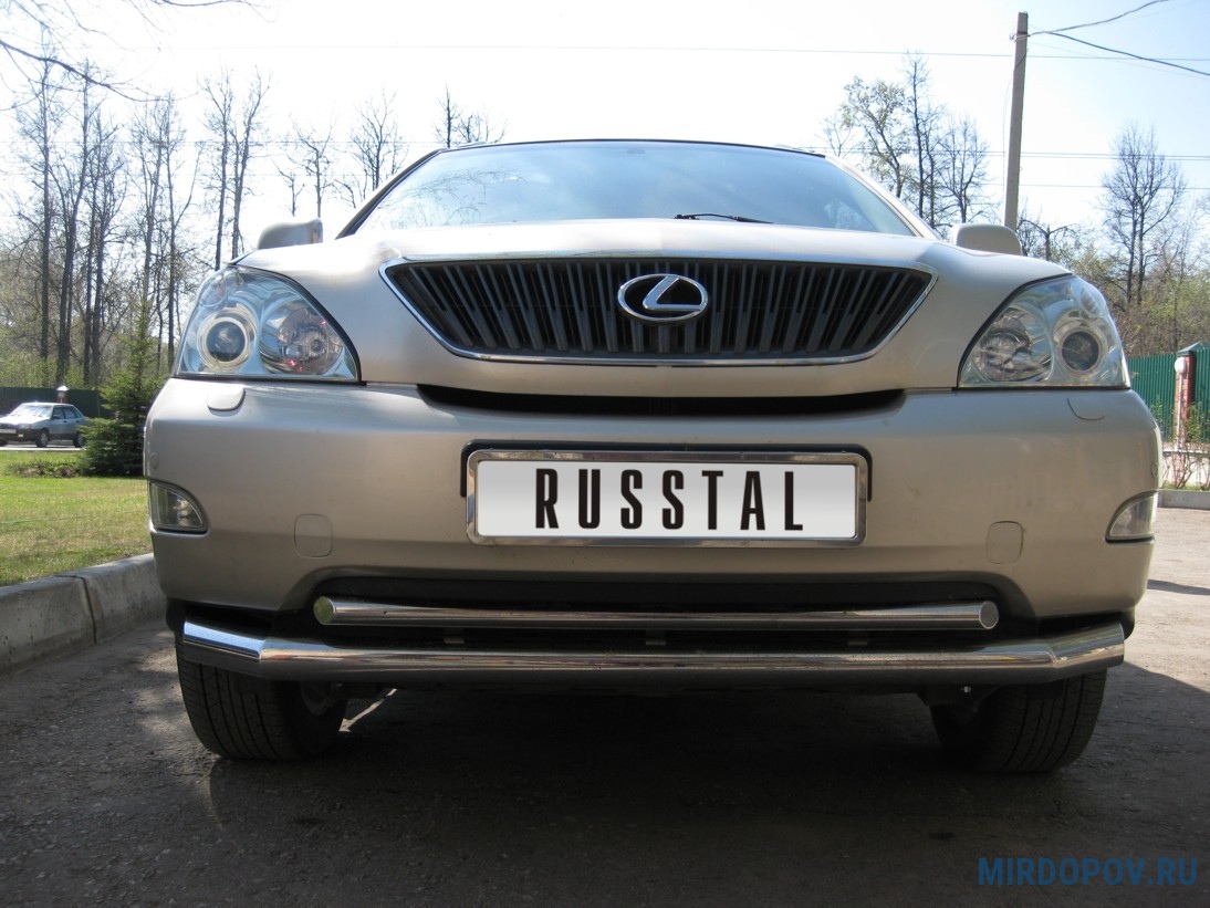 Защита переднего бампера d63х42 RUSSTAL Lexus RX330 (2003-2008) №  LRZ-000390 - купить по лучшей цене на mirdopov.ru