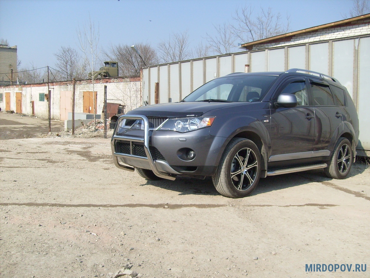 Кенгурятник d57 высокий Mitsubishi Outlander XL (2007-2010) № MXL001 -  купить по лучшей цене на mirdopov.ru