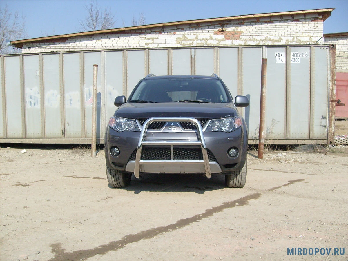 Кенгурятник d57 высокий Mitsubishi Outlander XL (2007-2010) № MXL001 -  купить по лучшей цене на mirdopov.ru