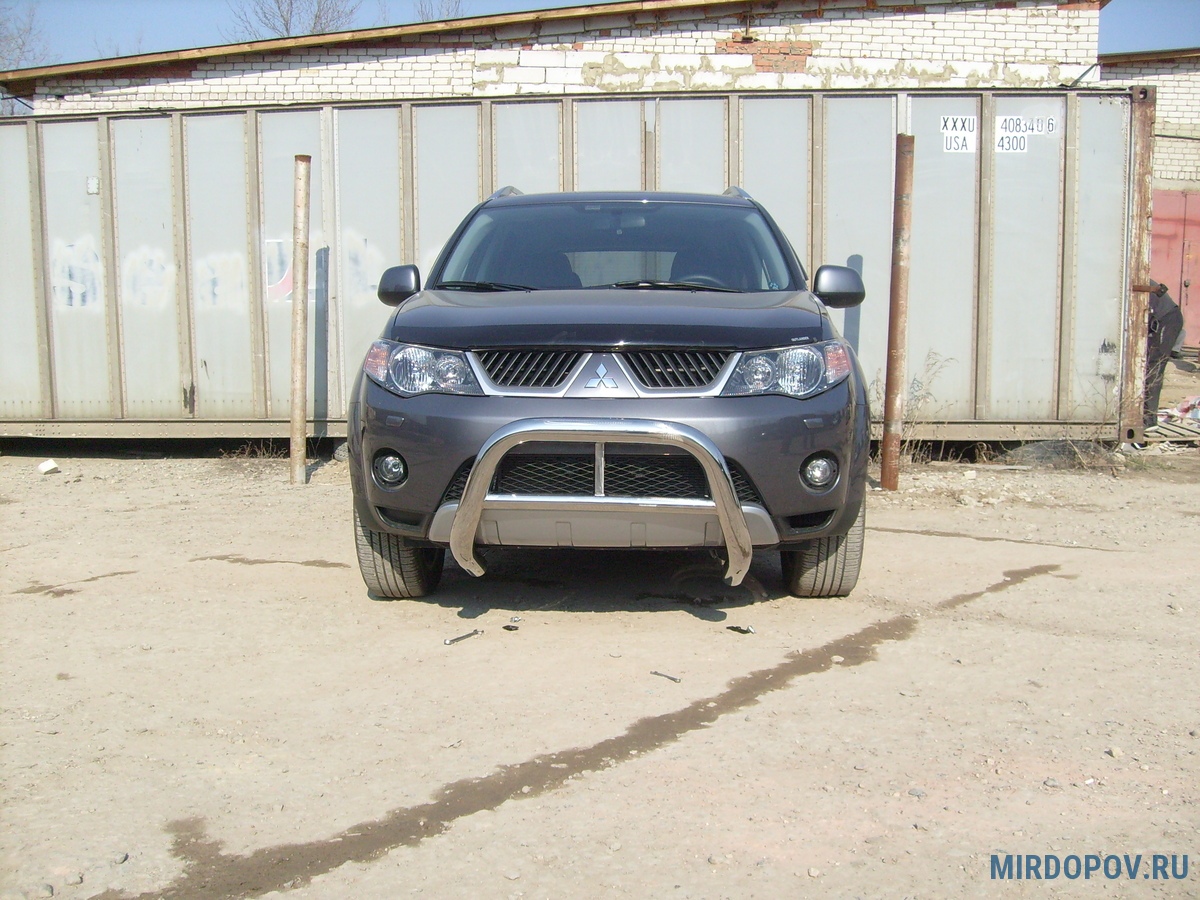 Кенгурятник d76 низкий Mitsubishi Outlander XL (2007-2010) № MXL002 -  купить по лучшей цене на mirdopov.ru