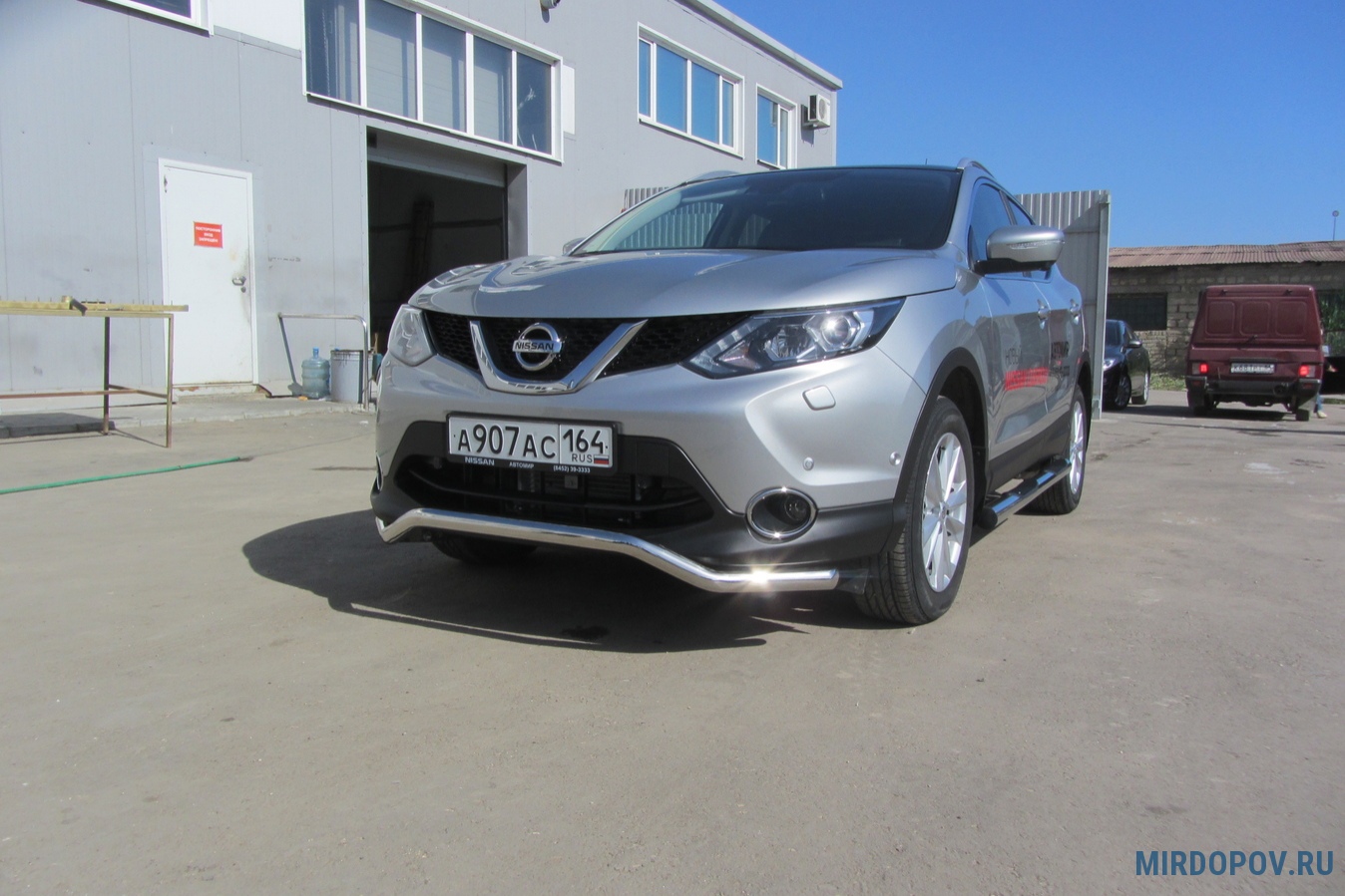 Защита переднего бампера d57 волна Nissan Qashqai (2014-2024) № NIQ14-003 -  купить по лучшей цене на mirdopov.ru