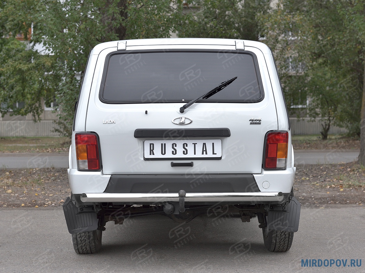 Защита заднего бампера d63 дуга RUSSTAL Lada 4x4 Urban (2014-2021) №  NUZ-002814 - купить по лучшей цене на mirdopov.ru