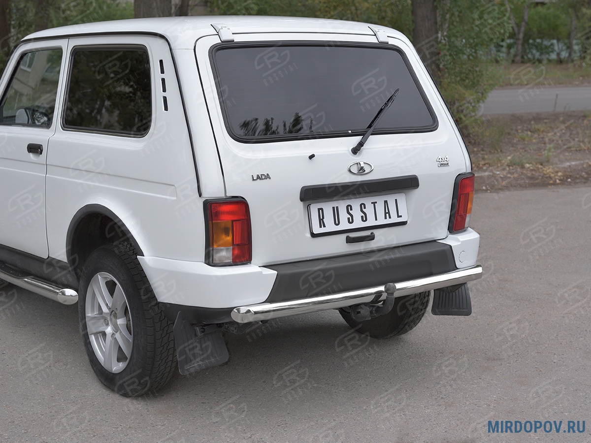 Защита заднего бампера d63 дуга RUSSTAL Lada 4x4 Urban (2014-2021) №  NUZ-002814 - купить по лучшей цене на mirdopov.ru