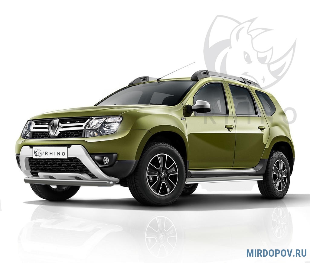 Защита переднего бампера d63 серая сталь дуга RUSSTAL Renault Duster (2015-2020)  № RDZBR-002175SER - купить по лучшей цене на mirdopov.ru