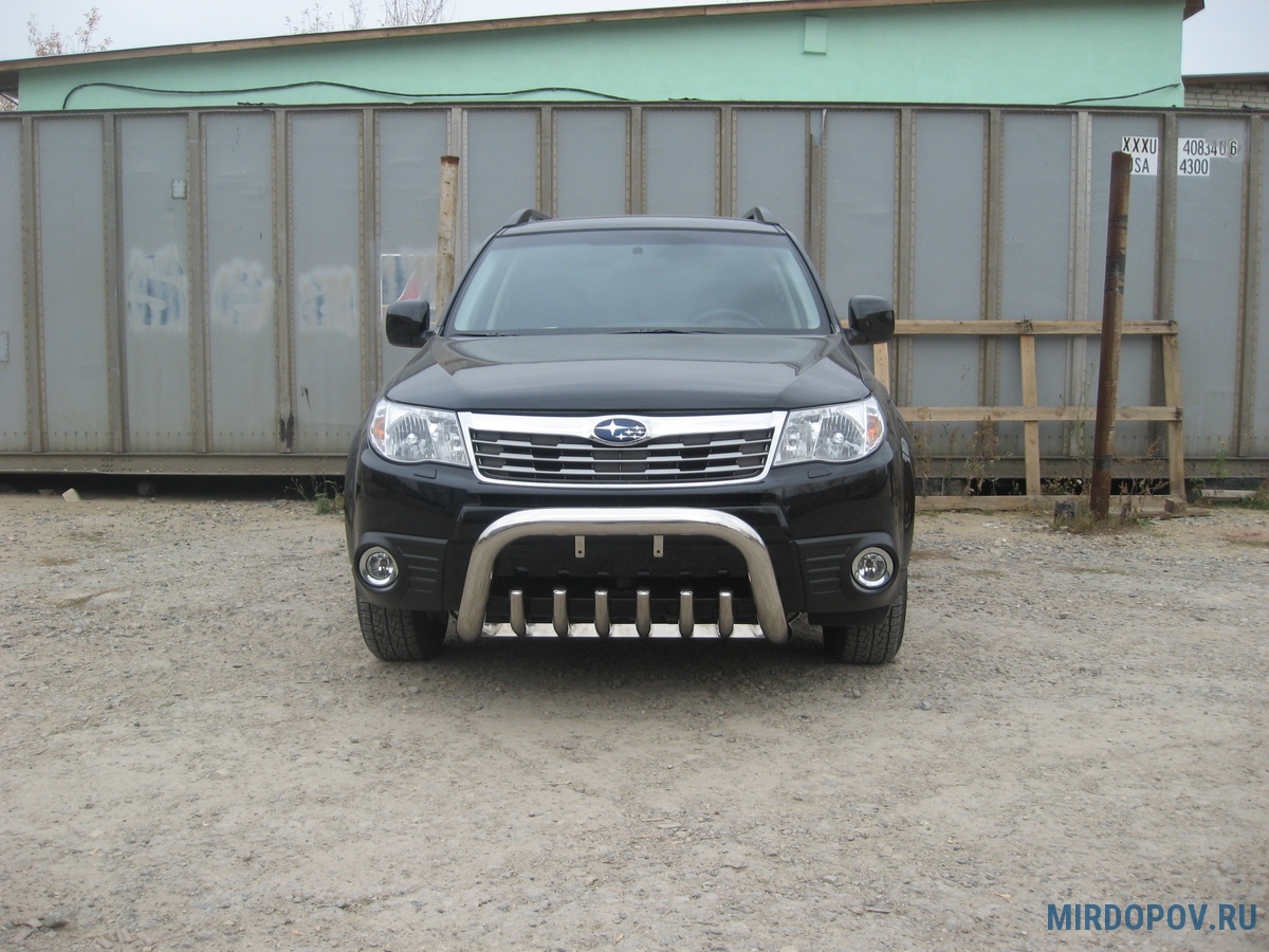 Кенгурятник d76 низкий с защитой картера Subaru Forester (2008-2013) №  SF001 - купить по лучшей цене на mirdopov.ru