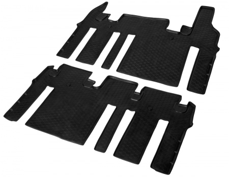 Коврики в салон полимерные 2-й и 3-й ряды RIVAL для Hyundai H1 (2018-2024) 12312002