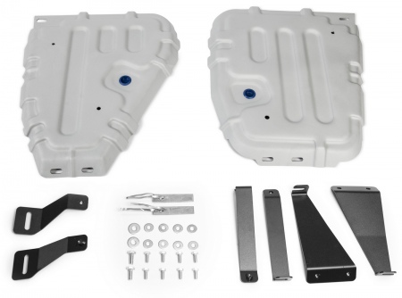 Защита топливного бака 2 части (алюминий) Rival Volkswagen Tiguan (2017-2024) 333.5122.1