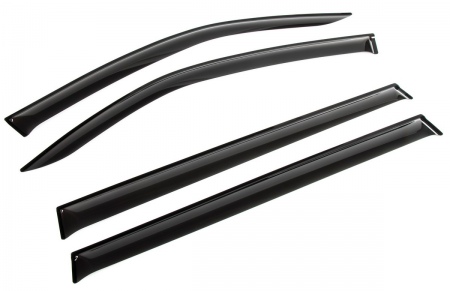 Дефлекторы боковых окон Rival Premium для Volkswagen Teramont с хромированным молдингом по краю двери (2017-2023) 35810001