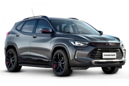 Пороги алюминиевые Premium-Black для Chevrolet Tracker (2022-2025) A173ALB.1002.1