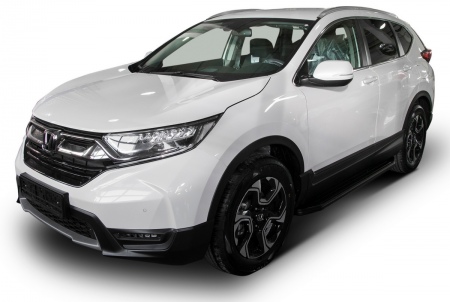 Пороги алюминиевые Black Honda CR-V (2017-2023) A173ALB.2103.1