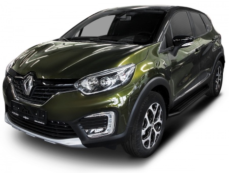 Пороги алюминиевые Black Renault  Kaptur (2016-2020) A173ALB.4703.1