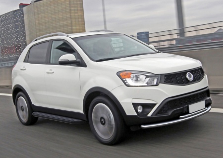 Пороги алюминиевые Black Ssang Yong  Actyon  (2010-2018) A173ALB.5303.2