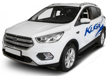 Пороги алюминиевые Black Ford Kuga (2013-2016) A180ALB.1804.2