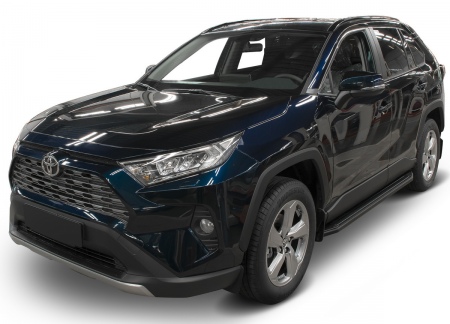 Пороги алюминиевые Premium-Black Toyota RAV4 (2019-2025) A180ALB.5710.1