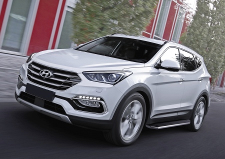Пороги алюминиевые Premium Hyundai Santa Fe Premium (2015-2016) A180ALP.2305.2