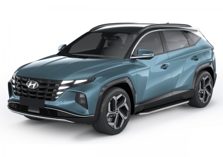 Пороги алюминиевые Premium для Hyundai Tucson (2021-2026) A180ALP.2313.1