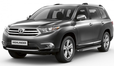Пороги алюминиевые Premium Toyota Highlander (2007-2014) A180ALP.5704.1