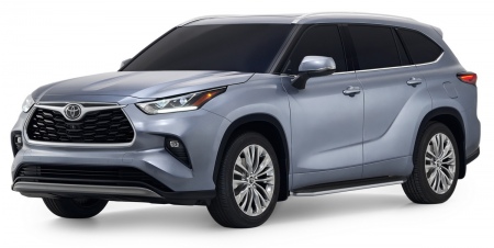 Пороги алюминиевые Premium для Toyota Highlander (2020-2026) A180ALP.5711.1