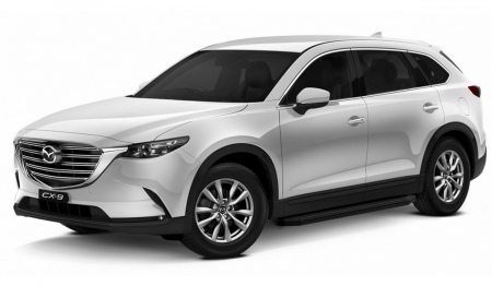 Пороги алюминиевые Premium-Black для Mazda CX-9 (2017-2025) A193ALB.3803.2