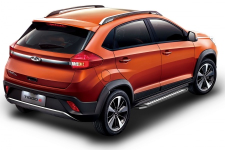 Пороги алюминиевые Bmw-Style Chery  Tiggo 2 (2017-2020) B173AL.0904.1