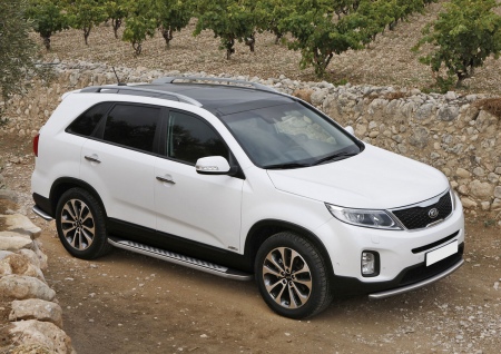 Пороги алюминиевые Bmw-Style Hyundai Santa Fe Premium (2015-2016) B173AL.2305.2