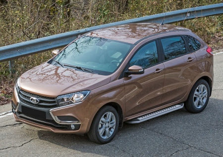 Пороги алюминиевые Bmw-Style Lada X-Ray (2016-2022) B173AL.6002.1