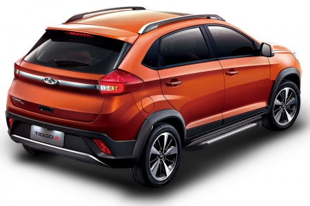 Пороги алюминиевые Bmw-Style Chery  Tiggo 2 (2017-2020) D173AL.0904.1