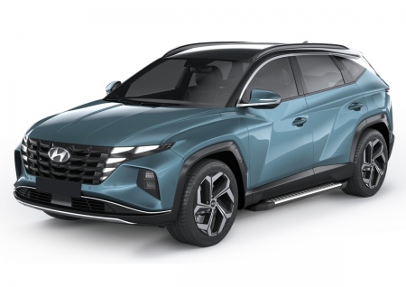 Пороги алюминиевые BMW Style для Hyundai Tucson (2021-2026) D180AL.2313.1