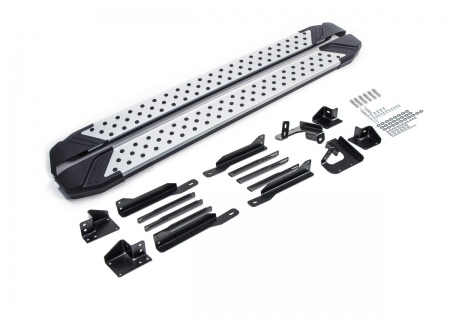 Пороги алюминиевые Bmw-Style для Hyundai Santa Fe (2021-2024) D180AL.2313.2