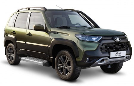 Пороги алюминиевые Silver для Lada Нива Travel (2020-2025) F160AL.6006.1