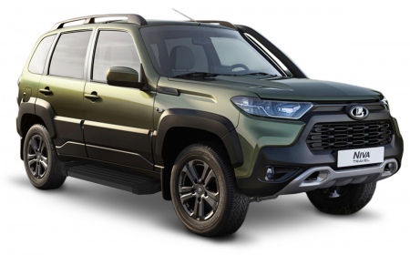 Пороги алюминиевые Black для Lada Нива Travel (2020-2025) F160ALB.6006.1