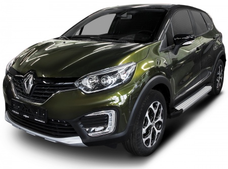 Пороги алюминиевые Silver new Renault  Kaptur (2016-2020) F173AL.4703.1