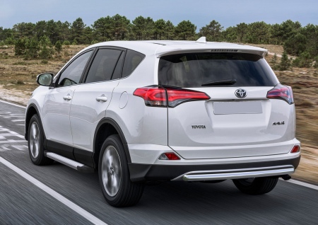 Пороги алюминиевые Silver для Toyota RAV4 (2012-2019) F173AL.5705.1
