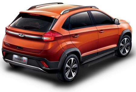 Пороги алюминиевые Black new Chery  Tiggo 2 (2017-2020) F173ALB.0904.1