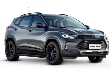 Пороги алюминиевые Black для Chevrolet Tracker (2022-2025) F173ALB.1002.1