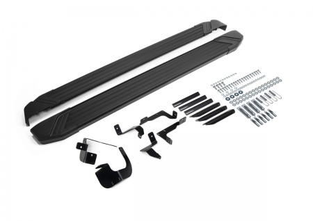 Пороги алюминиевые Black для Chevrolet Equinox (2021-2025) F173ALB.1003.1