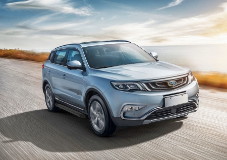 Пороги алюминиевые Black для Geely Atlas (2018-2021) F173ALB.1903.2