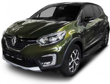 Пороги алюминиевые Black new Renault  Kaptur (2016-2020) F173ALB.4703.1