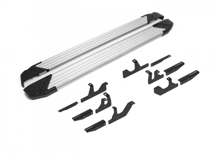 Пороги алюминиевые Silver для Geely Atlas (2023-2025) F180AL.1909.1