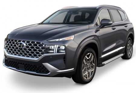 Пороги алюминиевые Silver Hyundai Santa Fe (2021-2024) F180AL.2312.1