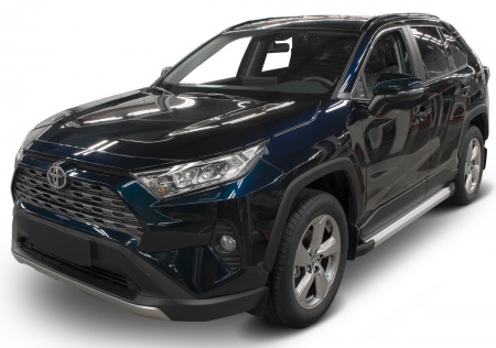 Пороги алюминиевые Silver Toyota RAV4 (2019-2025) F180AL.5710.1