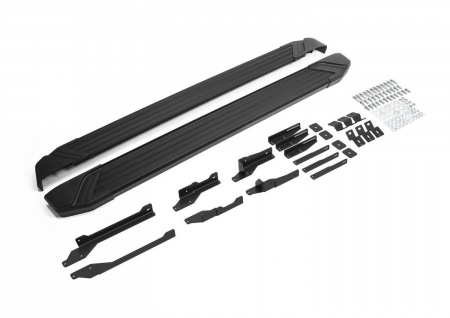 Пороги алюминиевые Black для Exeed TXL (2021-2025) F180ALB.0907.1