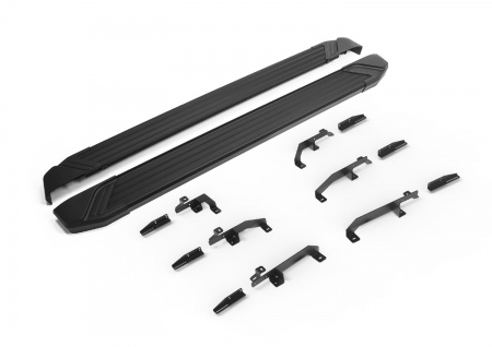 Пороги алюминиевые Black для Jetour X70 Plus (2022-2025) F180ALB.0910.1