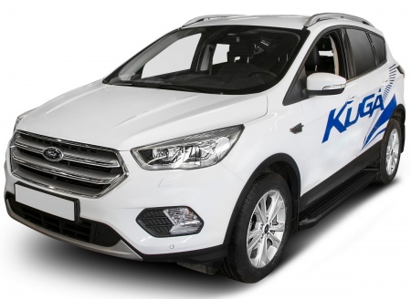 Пороги алюминиевые Black new Ford Kuga (2016-2019) F180ALB.1804.2