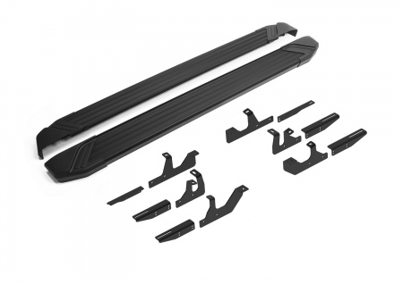 Пороги алюминиевые Black для Geely Atlas (2023-2025) F180ALB.1909.1